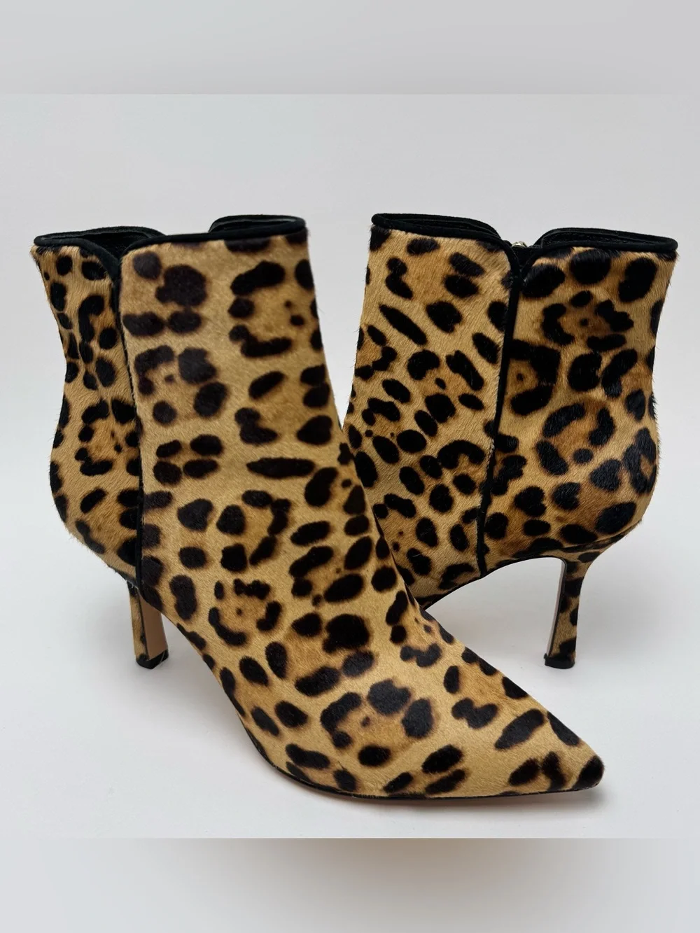 J.Crew Leopard Calf Hair Pointed-Toe Ankle Boots Women’s Size 8